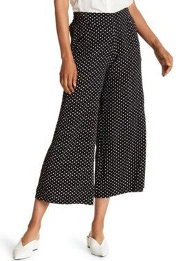MAX STUDIO Black & White Polka Dot Palazzo Crop Pants EUC